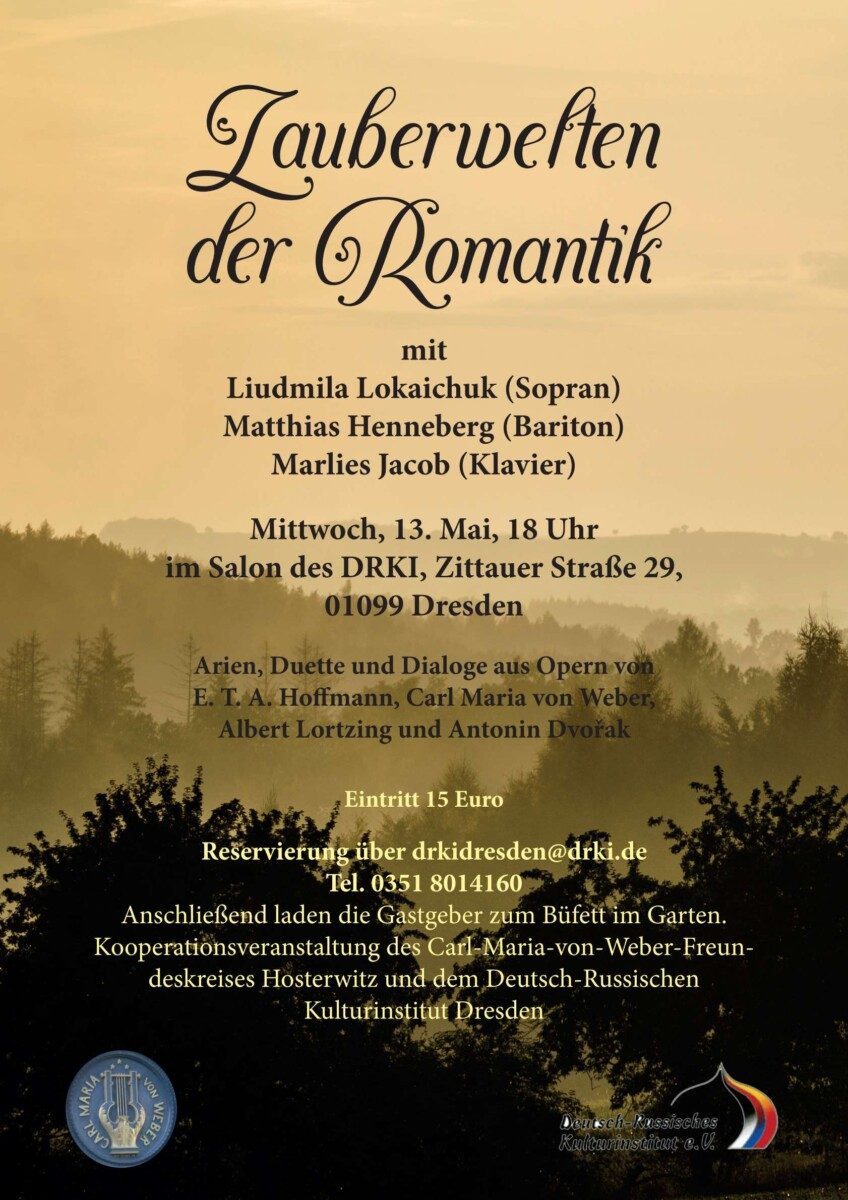Mehr über den Artikel erfahren Zauberwelten der Romantik mi Lyudmyla Lokaichuk (Sopran), Matthias Henneberg (Bariton), Marlies Jacob (Klavier)